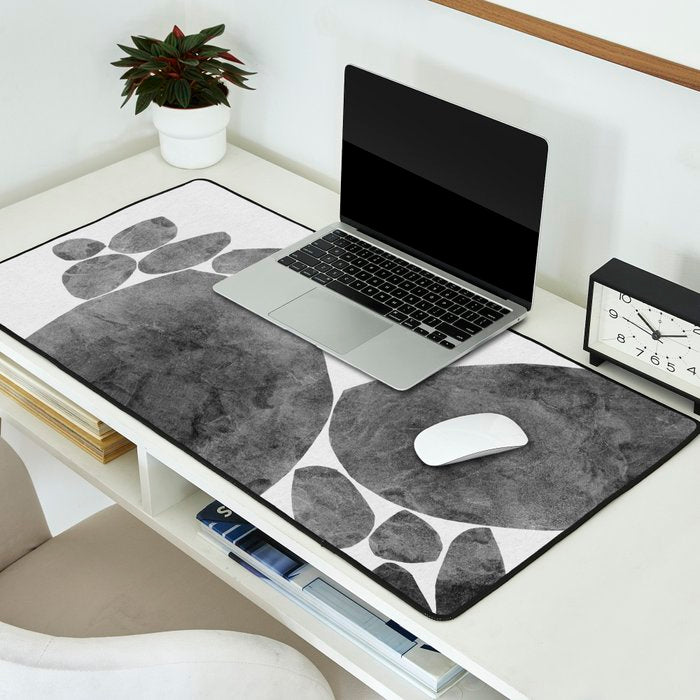 Balancing / Gray on White Desk Mat Gallery Image 2