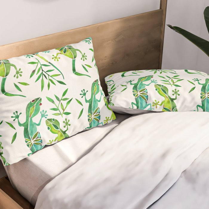 Geckos - Green Palette Pillow Sham Gallery Image 2