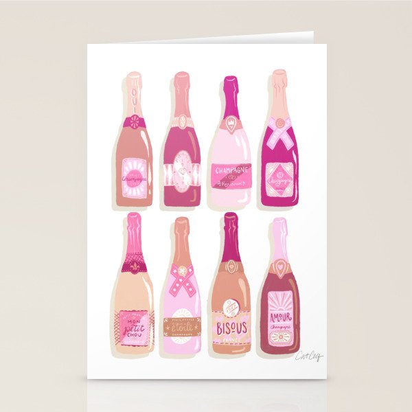 French Champagne Collection - Pink Stationery Card Gallery Image 1