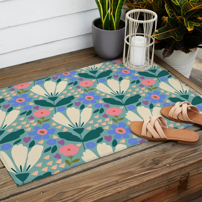 Pretty Bloom - Summer vibe Outdoor Rug Gallery Image 2