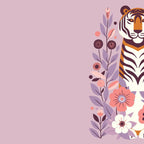 Serene Tiger in Blooming Garden - Pastel Floral Illustration Coffee Mug Gallery Image 2