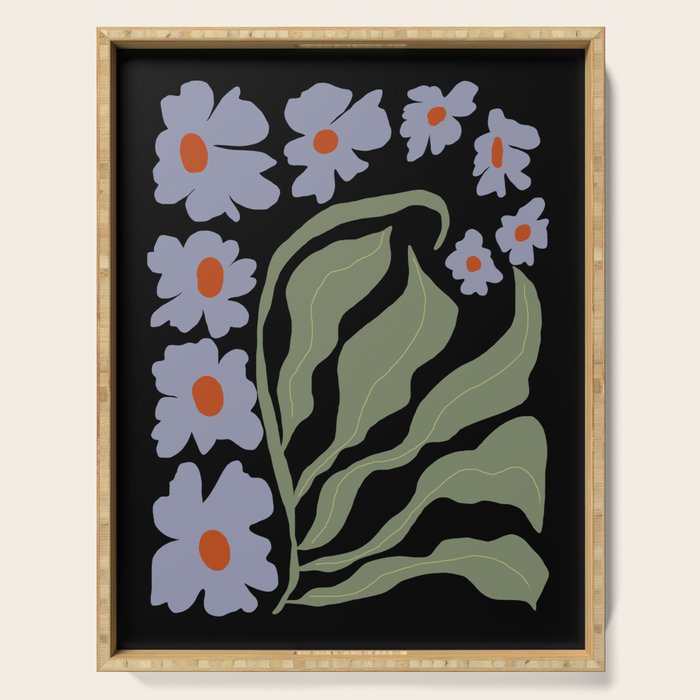Summer night floral fun Serving Tray Gallery Image 1