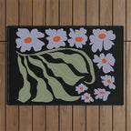 Summer night floral fun Outdoor Rug Gallery Image 1