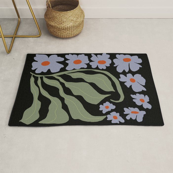 Summer night floral fun Rug Gallery Image 1