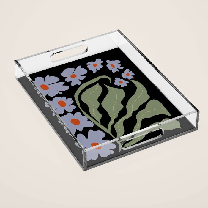 Summer night floral fun Acrylic Tray Gallery Image 1
