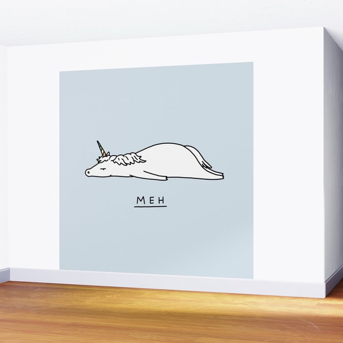 Meh Unicorn Wall Mural Gallery Image 2