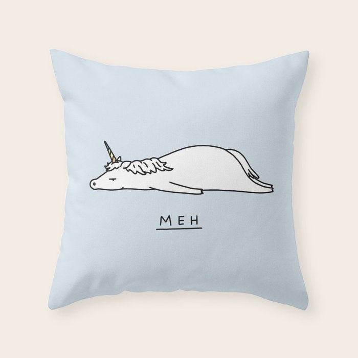Meh Unicorn Throw Pillow Gallery Image 6