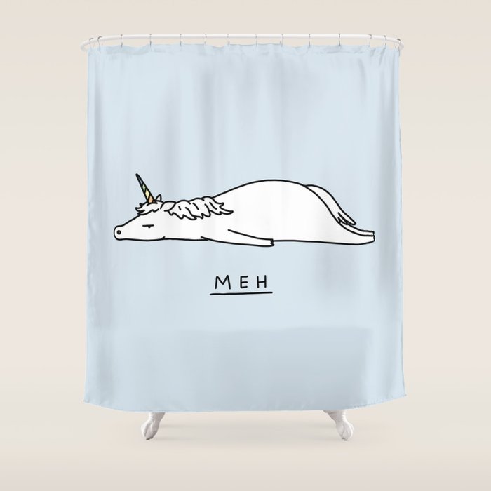 Meh Unicorn Shower Curtain Gallery Image 1