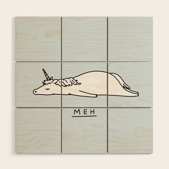 Meh Unicorn Wood Wall Art Gallery Image 1