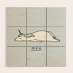 Meh Unicorn Wood Wall Art Gallery Image 1