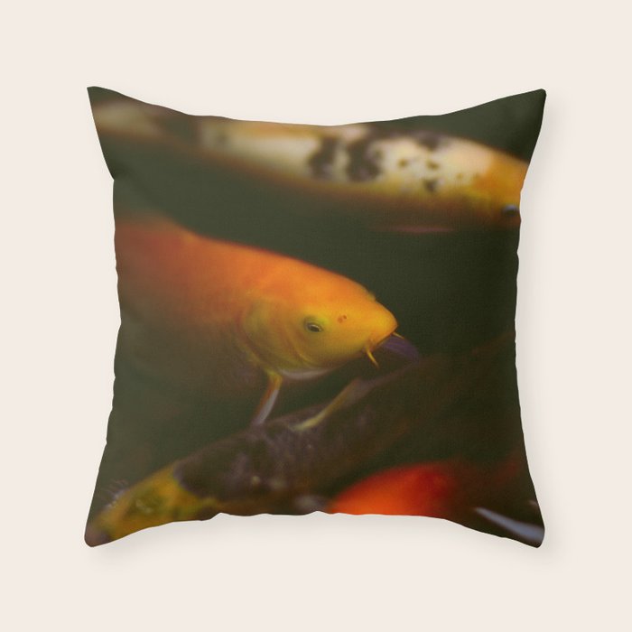 Goldfish and Koi in Summer Pond Throw Pillow Gallery Image 6