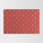 Vintage christmas deer animal pattern art Rug Gallery Image 2