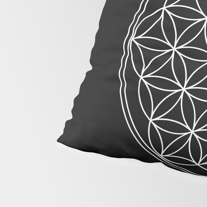 Flower of life on black Pillow Sham Gallery Image 4