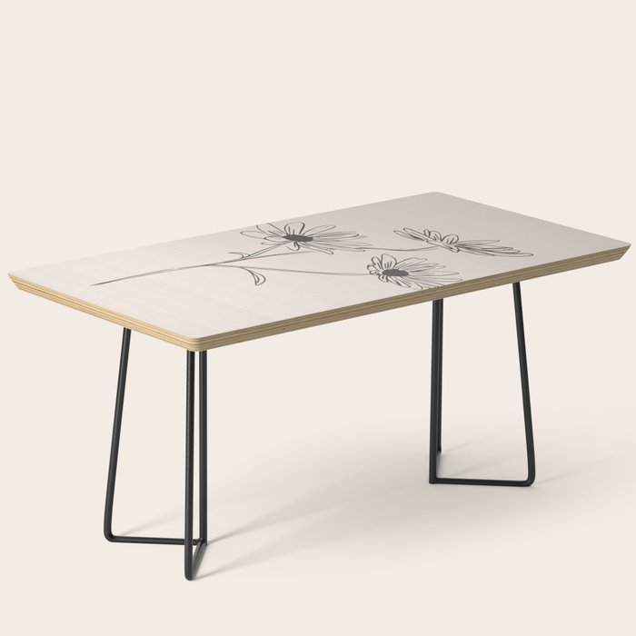 Minimal Line Art Flowers 6 Coffee Table Gallery Image 1