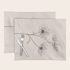 Minimal Line Art Flowers 6 Placemat Gallery Image 1