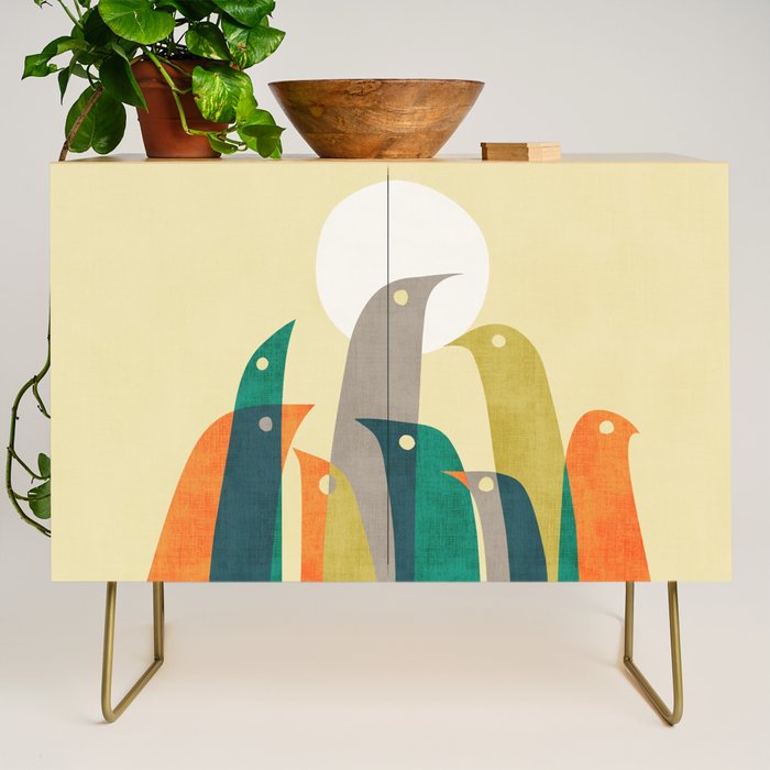 Wild birds at the beach Credenza Gallery Image 1
