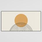 Gold Sun rainbow mid-century full Desk Mat Gallery Image 3