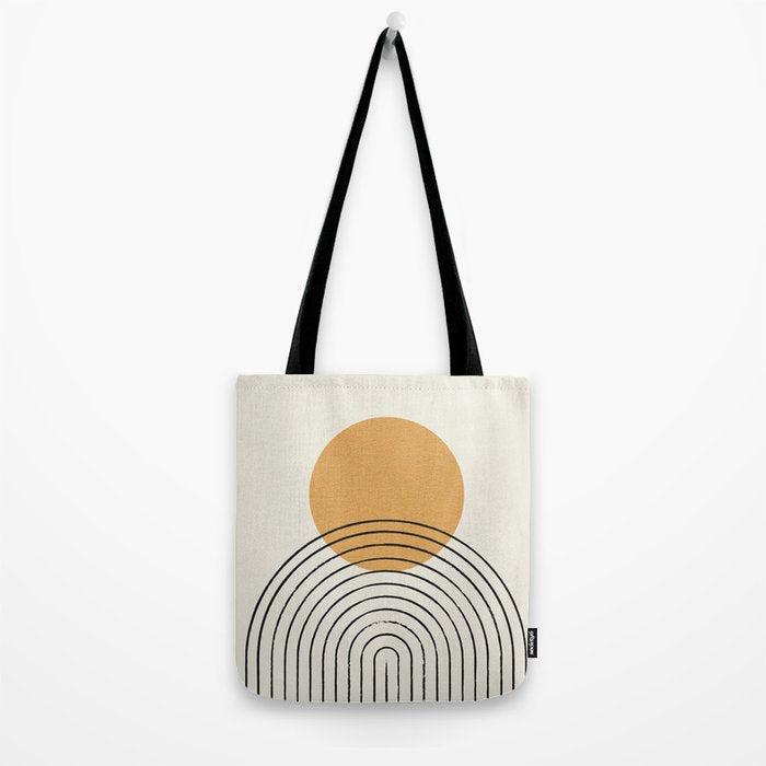 Gold Sun rainbow mid-century full Tote Bag Gallery Image 2