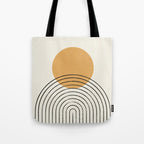 Gold Sun rainbow mid-century full Tote Bag Gallery Image 1