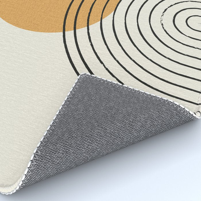 Gold Sun rainbow mid-century full Rug Gallery Image 4