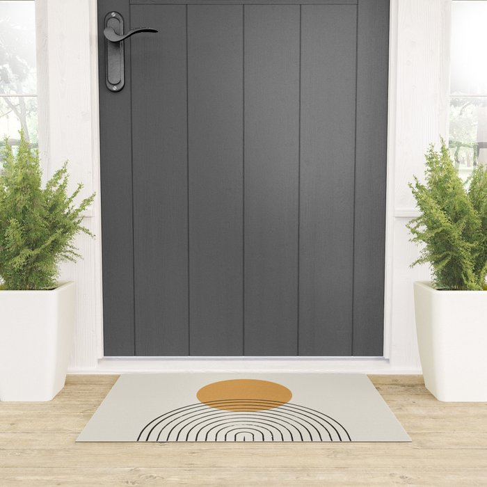 Gold Sun rainbow mid-century full Welcome Mat Gallery Image 3