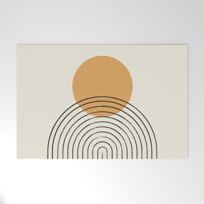 Gold Sun rainbow mid-century full Welcome Mat Gallery Image 1