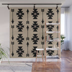 Southwestern Arrow Pattern 232 Black and Beige Wall Mural Gallery Image 1
