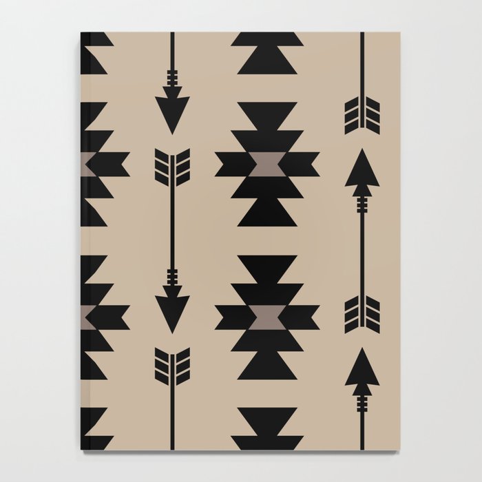 Southwestern Arrow Pattern 232 Black and Beige Notebook Gallery Image 4