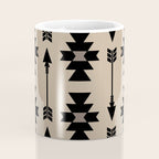 Southwestern Arrow Pattern 232 Black and Beige Coffee Mug Gallery Image 4