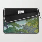 Hasui Kawase, Red Clouds Over The Sea - Vintage Japanese Woodblock Print Art Laptop Sleeve Gallery Image 2