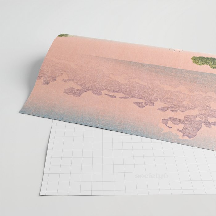 Hasui Kawase, Red Clouds Over The Sea - Vintage Japanese Woodblock Print Art Wrapping Paper Gallery Image 2