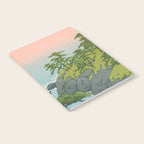 Hasui Kawase, Red Clouds Over The Sea - Vintage Japanese Woodblock Print Art Notebook Gallery Image 2