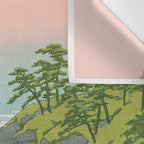 Hasui Kawase, Red Clouds Over The Sea - Vintage Japanese Woodblock Print Art Wall Tapestry Gallery Image 3