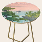 Hasui Kawase, Red Clouds Over The Sea - Vintage Japanese Woodblock Print Art Side Table Gallery Image 2