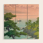Hasui Kawase, Red Clouds Over The Sea - Vintage Japanese Woodblock Print Art Wood Wall Art Gallery Image 1