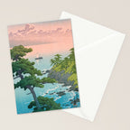 Hasui Kawase, Red Clouds Over The Sea - Vintage Japanese Woodblock Print Art Stationery Card Gallery Image 2