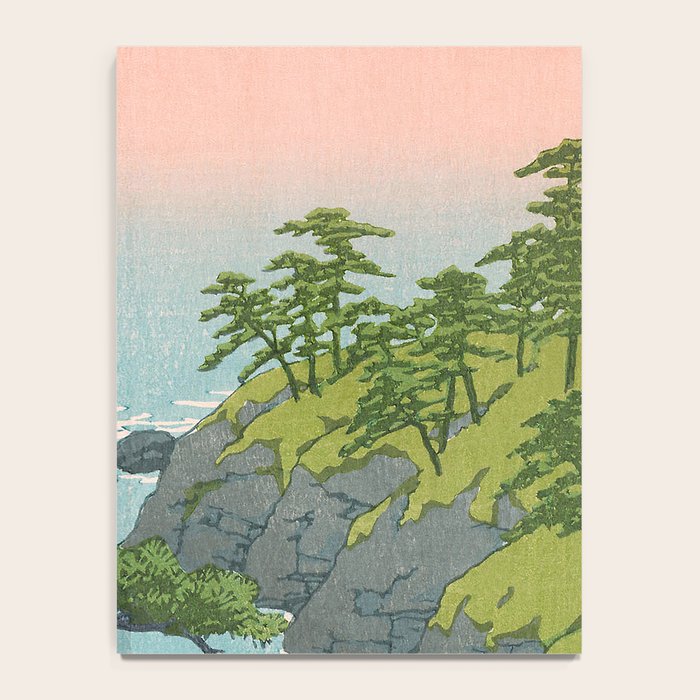 Hasui Kawase, Red Clouds Over The Sea - Vintage Japanese Woodblock Print Art Notebook Gallery Image 4