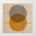 Mid Century Modern Shapes and Lines in Yellow Wood Wall Art Gallery Image 1