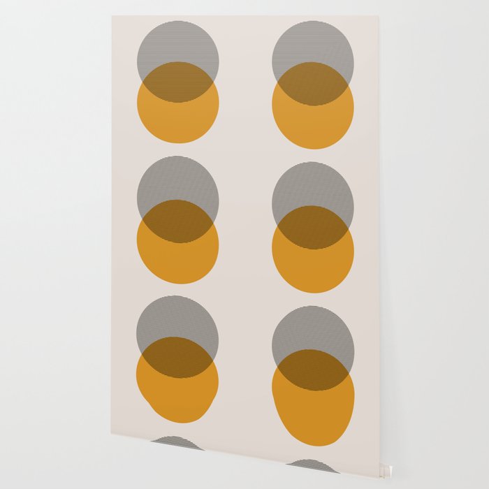 Mid Century Modern Shapes and Lines in Yellow Wallpaper Gallery Image 2