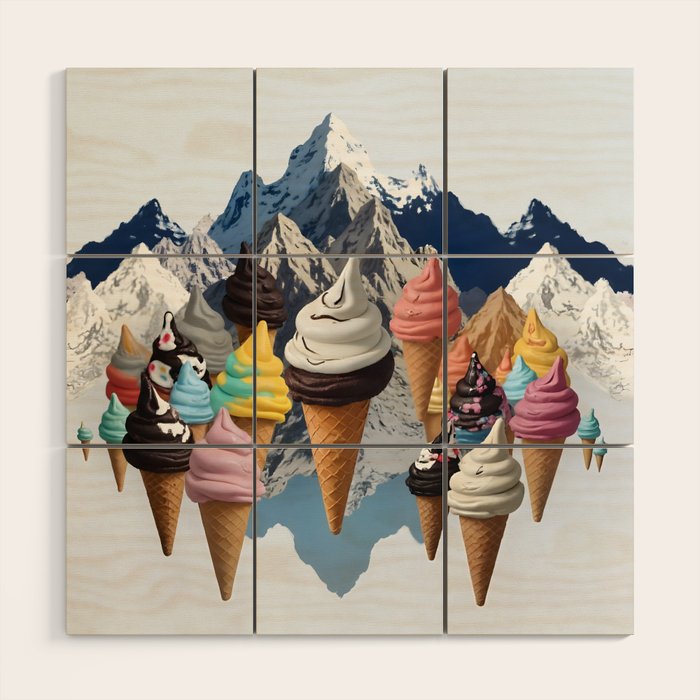 Ice cream Mountains Wood Wall Art Gallery Image 1