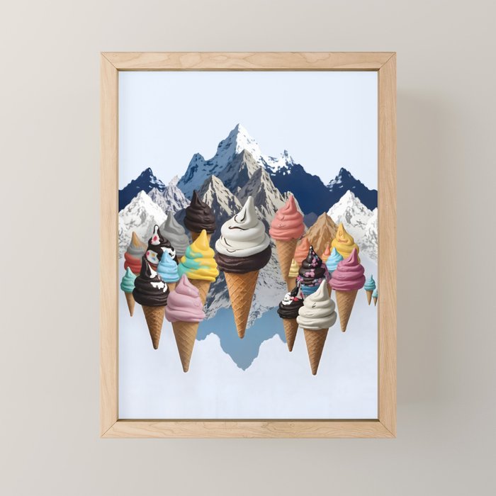 Ice cream Mountains Mini Art Print Gallery Image 1