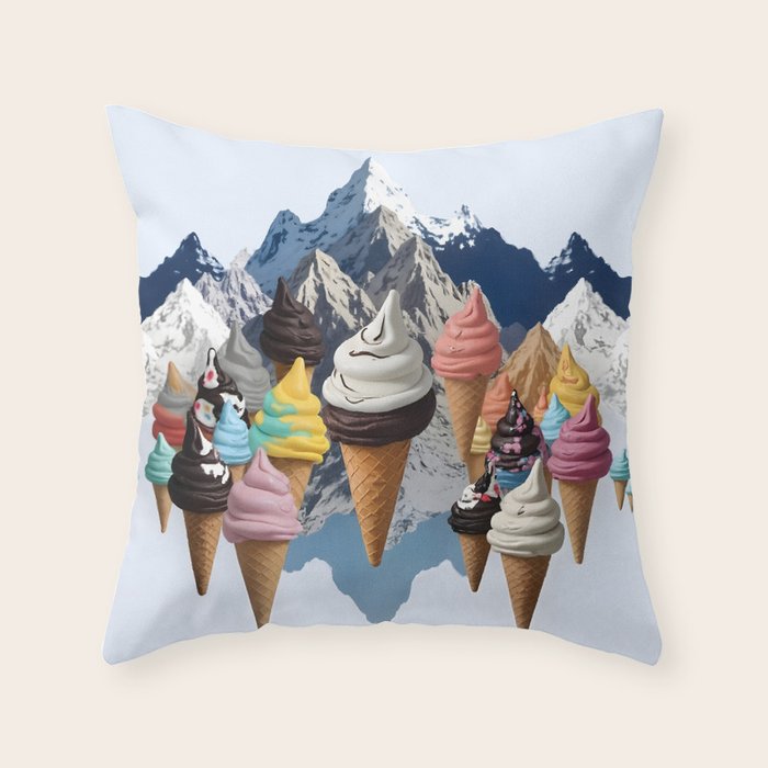 Ice cream Mountains Throw Pillow Gallery Image 6