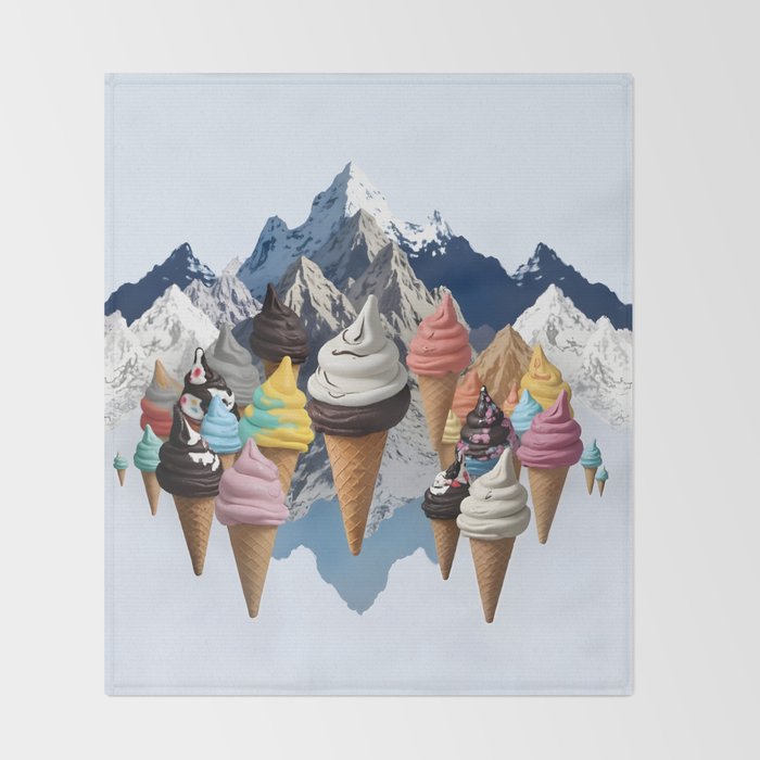 Ice cream Mountains Throw Blanket Gallery Image 2