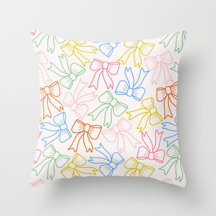 Cheery Bow Lines Throw Pillow Gallery Image 1