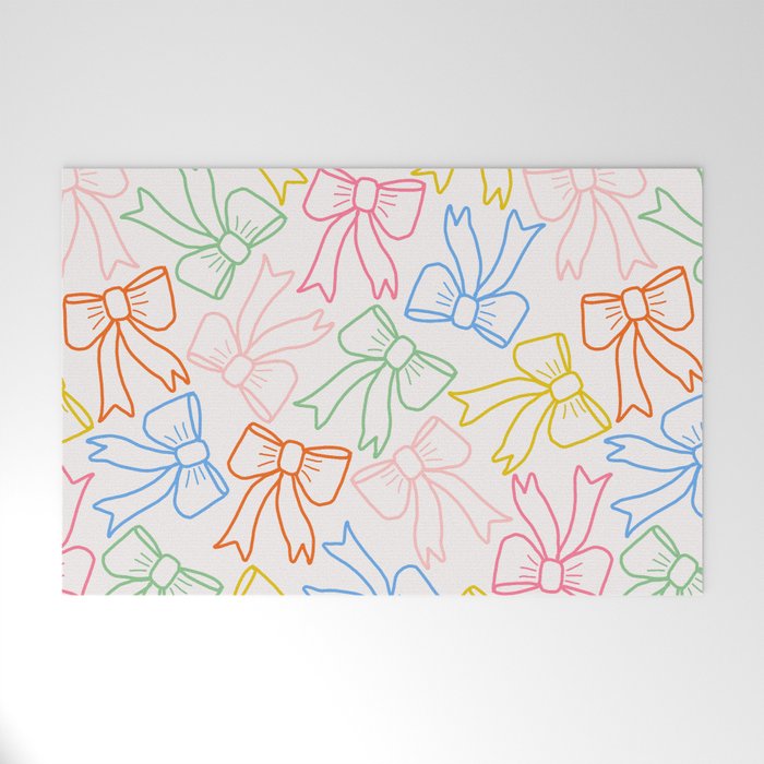 Cheery Bow Lines Welcome Mat Gallery Image 1