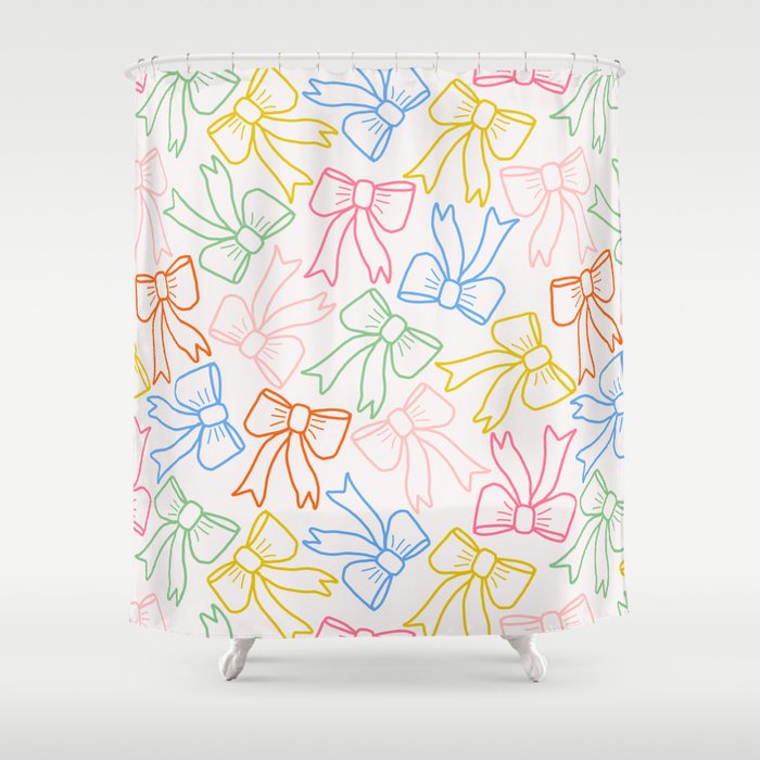 Cheery Bow Lines Shower Curtain Gallery Image 1