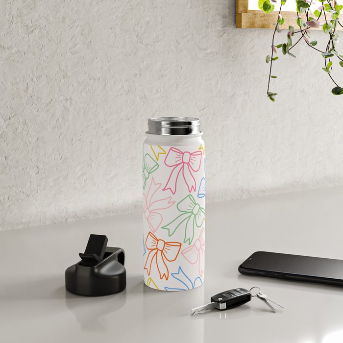 Cheery Bow Lines Water Bottle Gallery Image 4