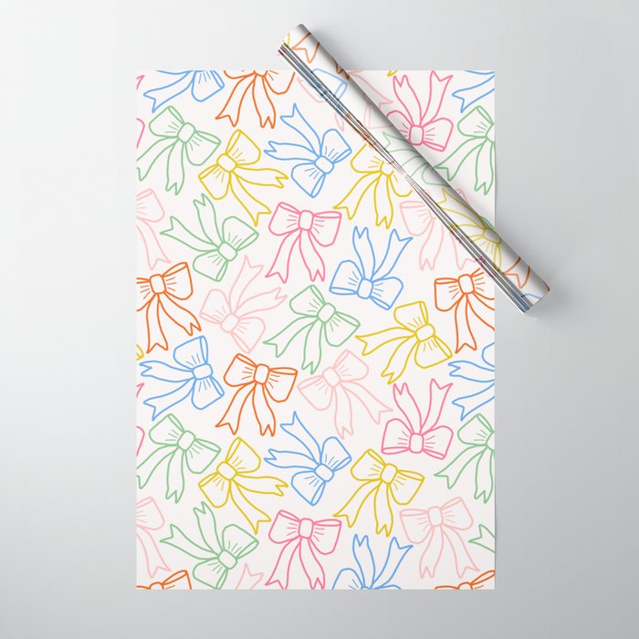 Cheery Bow Lines Wrapping Paper Gallery Image 1