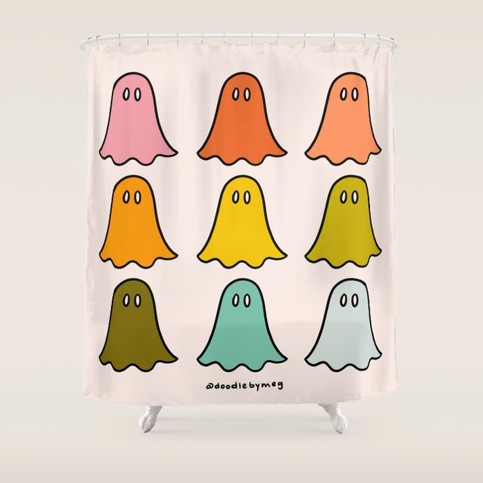 Rainbow Ghosts Shower Curtain Gallery Image 1