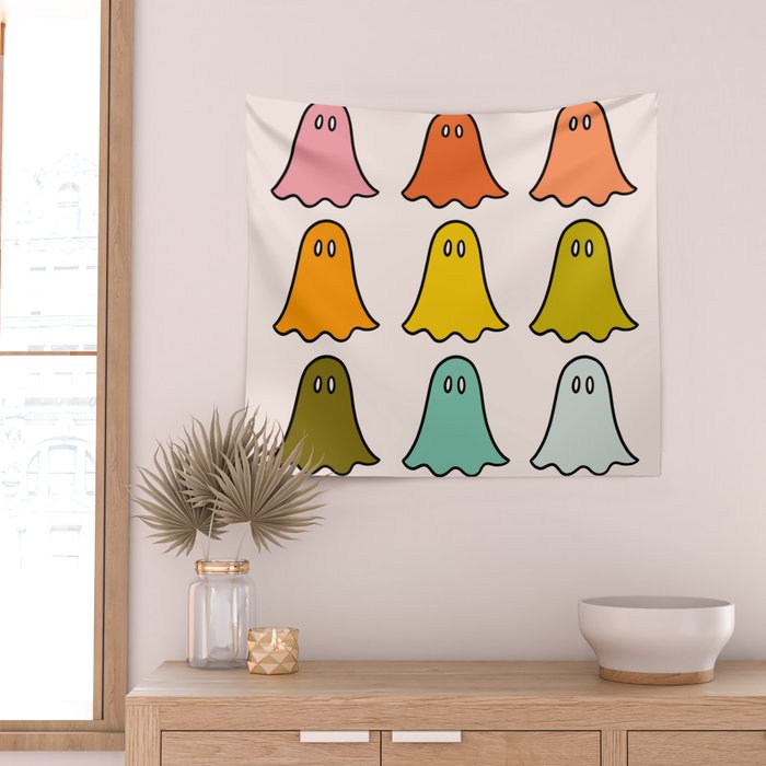 Rainbow Ghosts Wall Tapestry Gallery Image 2